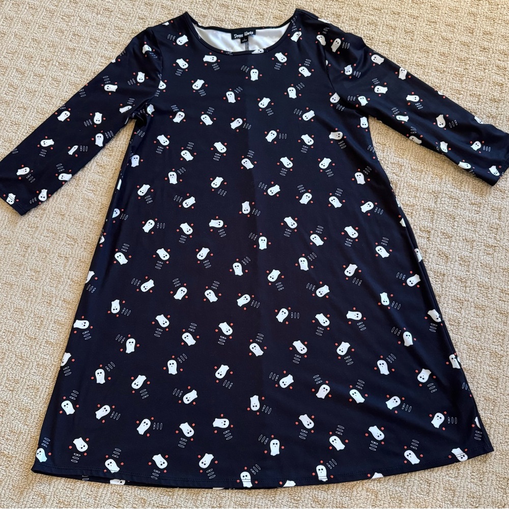 🎃 Halloween themed dress with cute little ghost pattern 👻